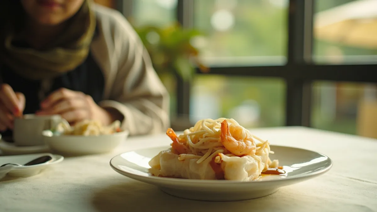 Cheung fun (rice noodle rolls): 肠粉