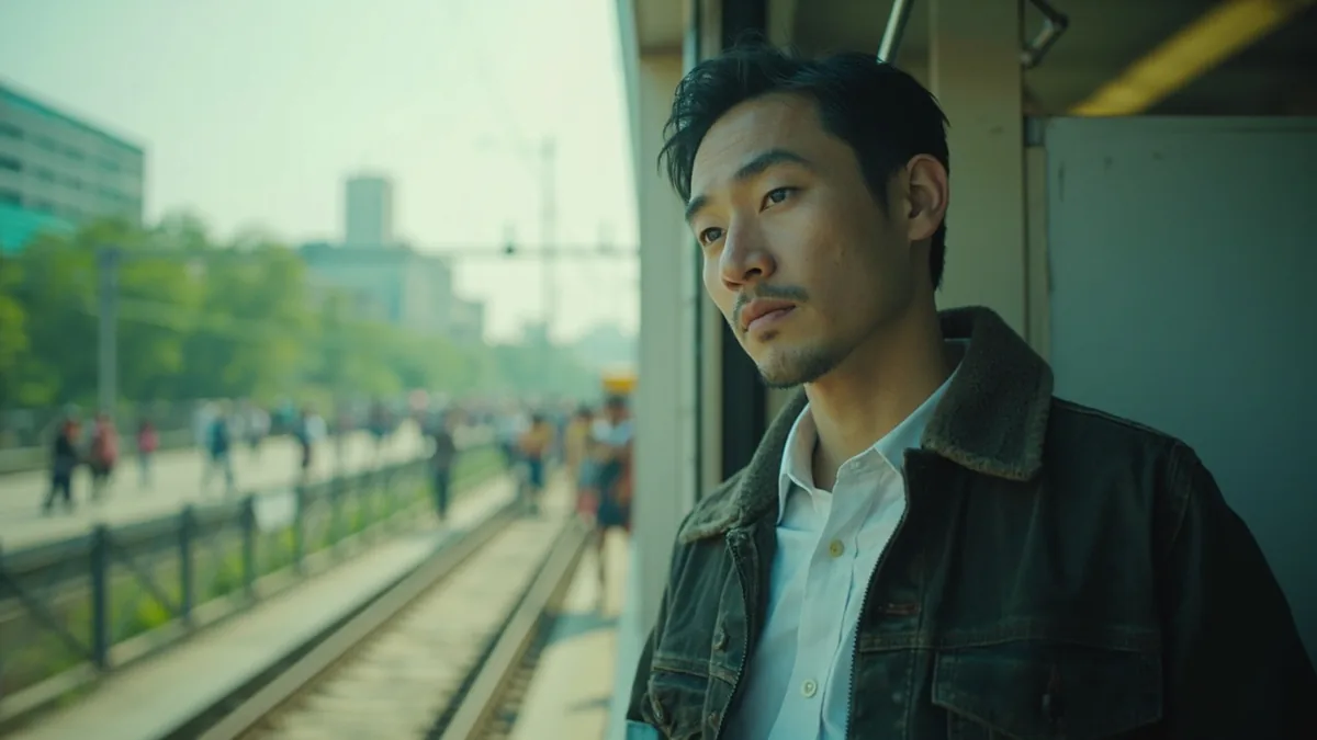 A commuter calmly waits for a frequently delayed train at a station platform, illustrating “become accustomed to” in Chinese: 习以为常 (xí yǐ wéi cháng)