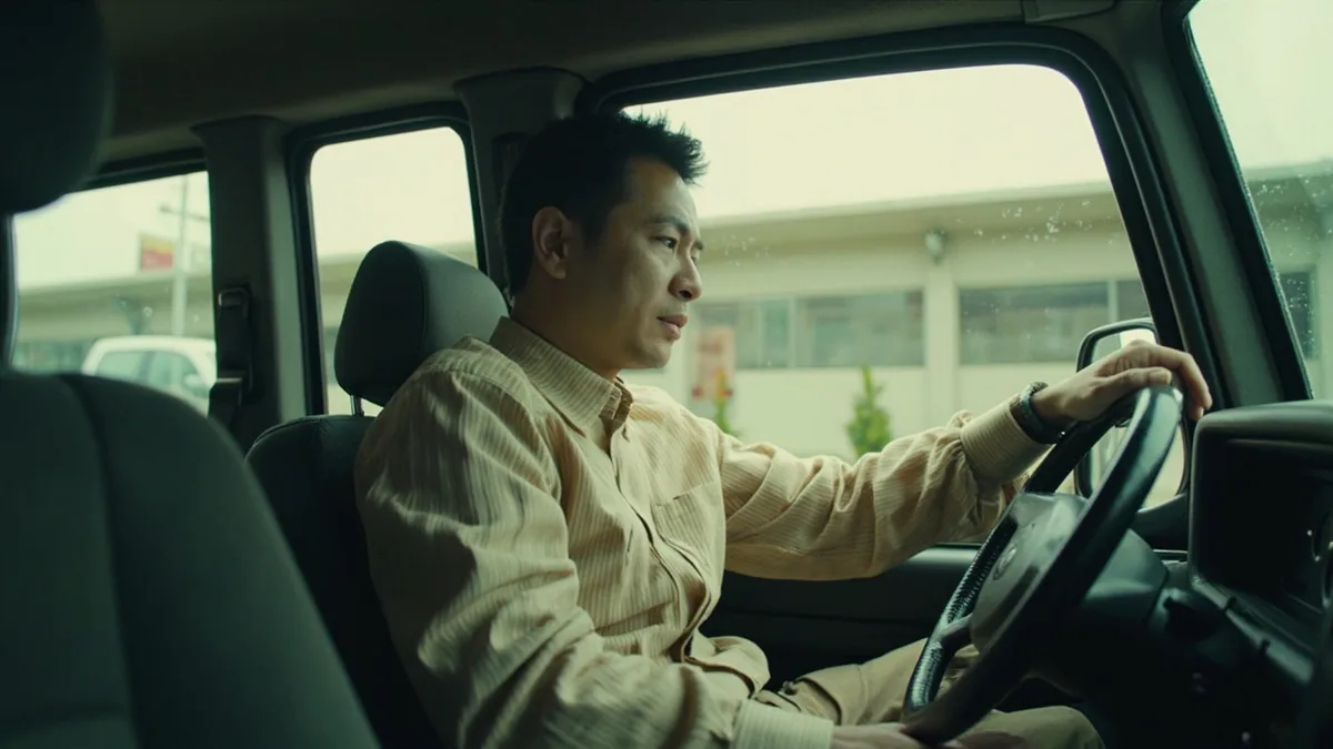 An adult asks a taxi driver for directions while seated in the vehicle, illustrating “master” in Chinese: 师傅 (shīfu)